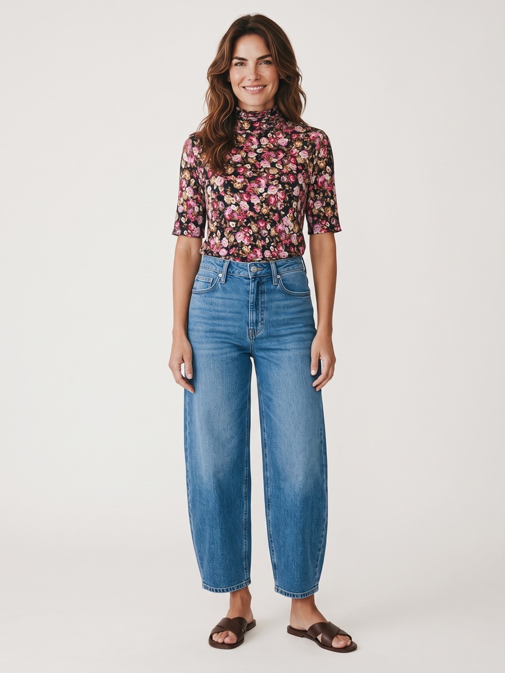 Philosophy Floral Mock Neck Top